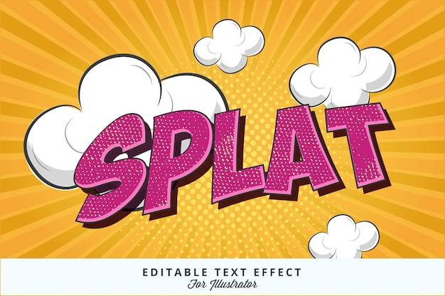 Comic book editable text effects for illustrator