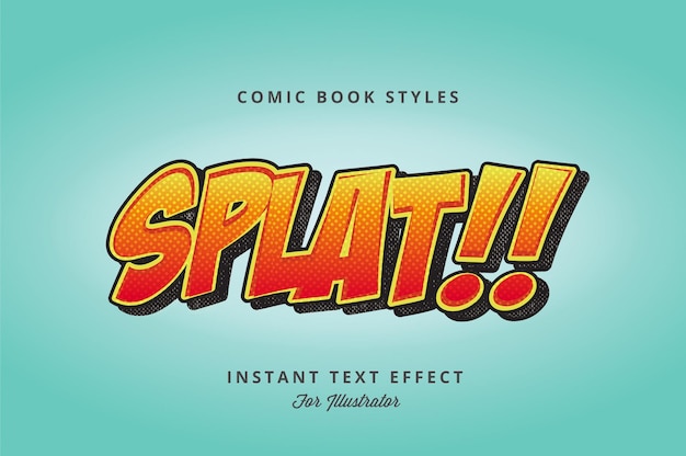 Comic Book Editable Text Effects for Illustrator