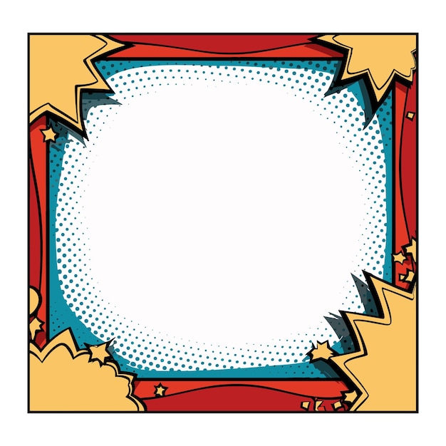 Vector comic book frame cartoon style