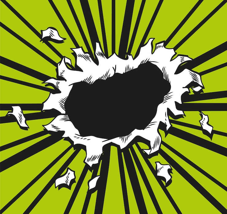 Vector comic book hole illustration