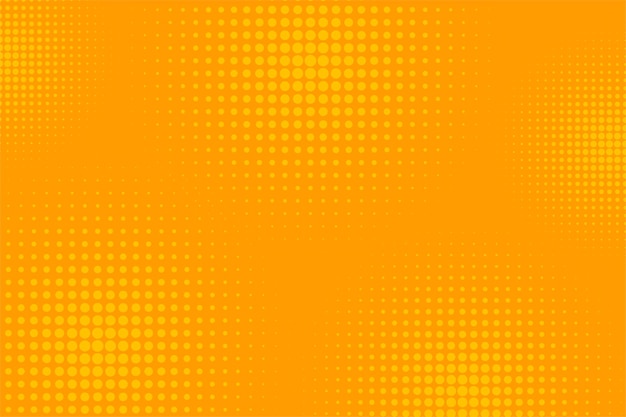 Comic book orange background halftone dots texture in retro style