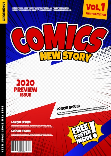 Vector comic book page template . magazine cover