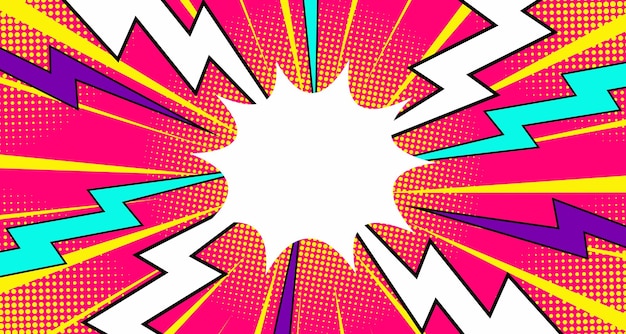 Comic book page template in popart style Colorful empty background Vector illustration