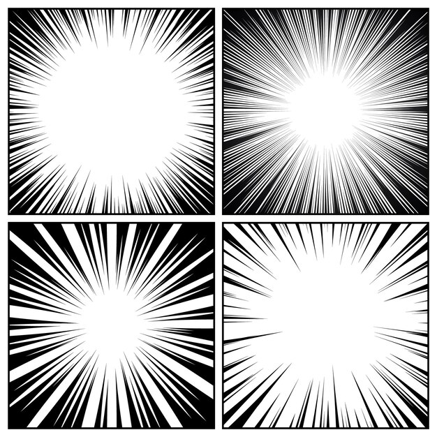 Manga Speed Lines Vector Grunge Ray Illustration Black And White Space For  Text Comic Book Radial