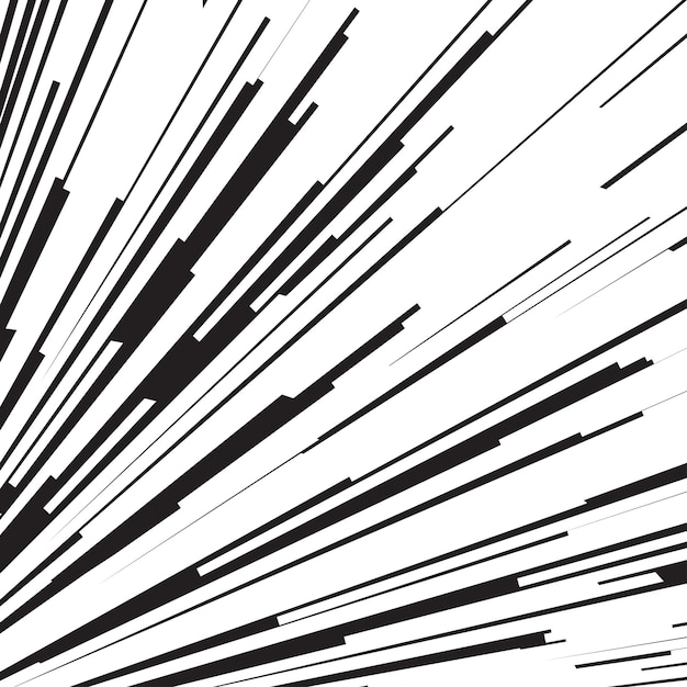 Vector comic book speed lines black color stripe