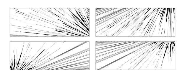 Vector comic book speed lines black color