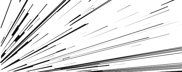 Vector comic book speed lines isolated on white background