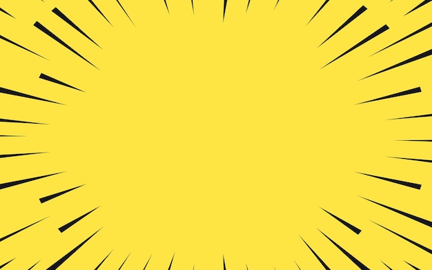 Comic book speed lines on yellow background