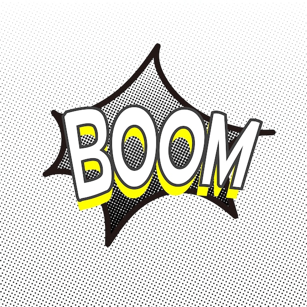 Vector comic book style boom speech bubble