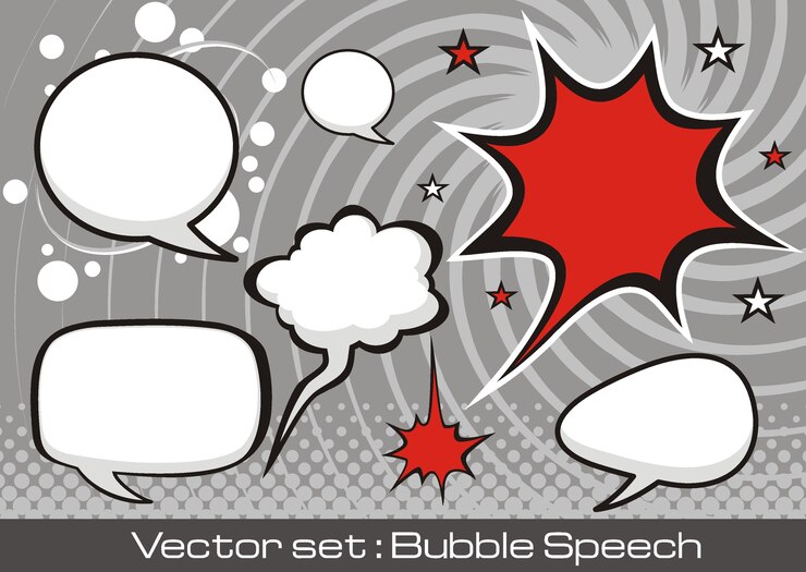 Vector 만화 스타일 연설 거품 세트