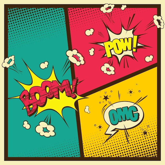 Vector comic book style vintage color background