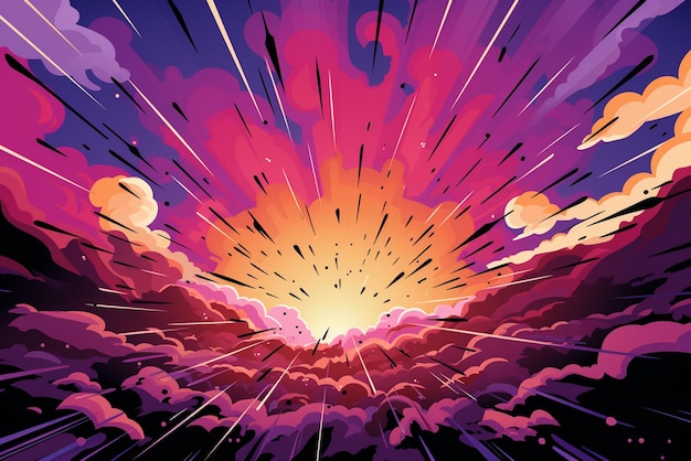 a comic book sunburst background illustration