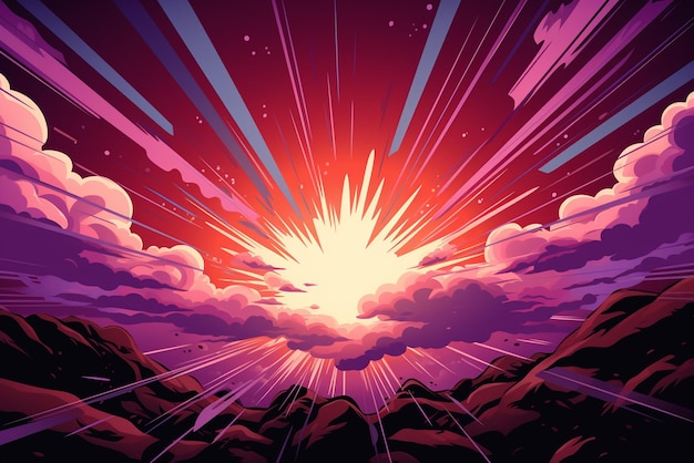 Vector a comic book sunburst background illustration