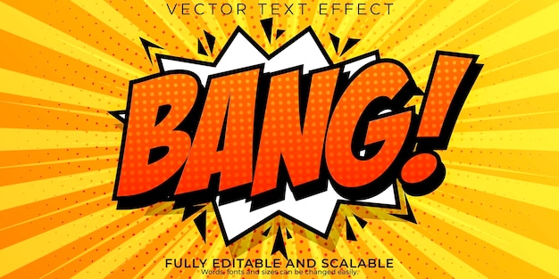 Vector comic book text effect editable cartoon and pop art text style