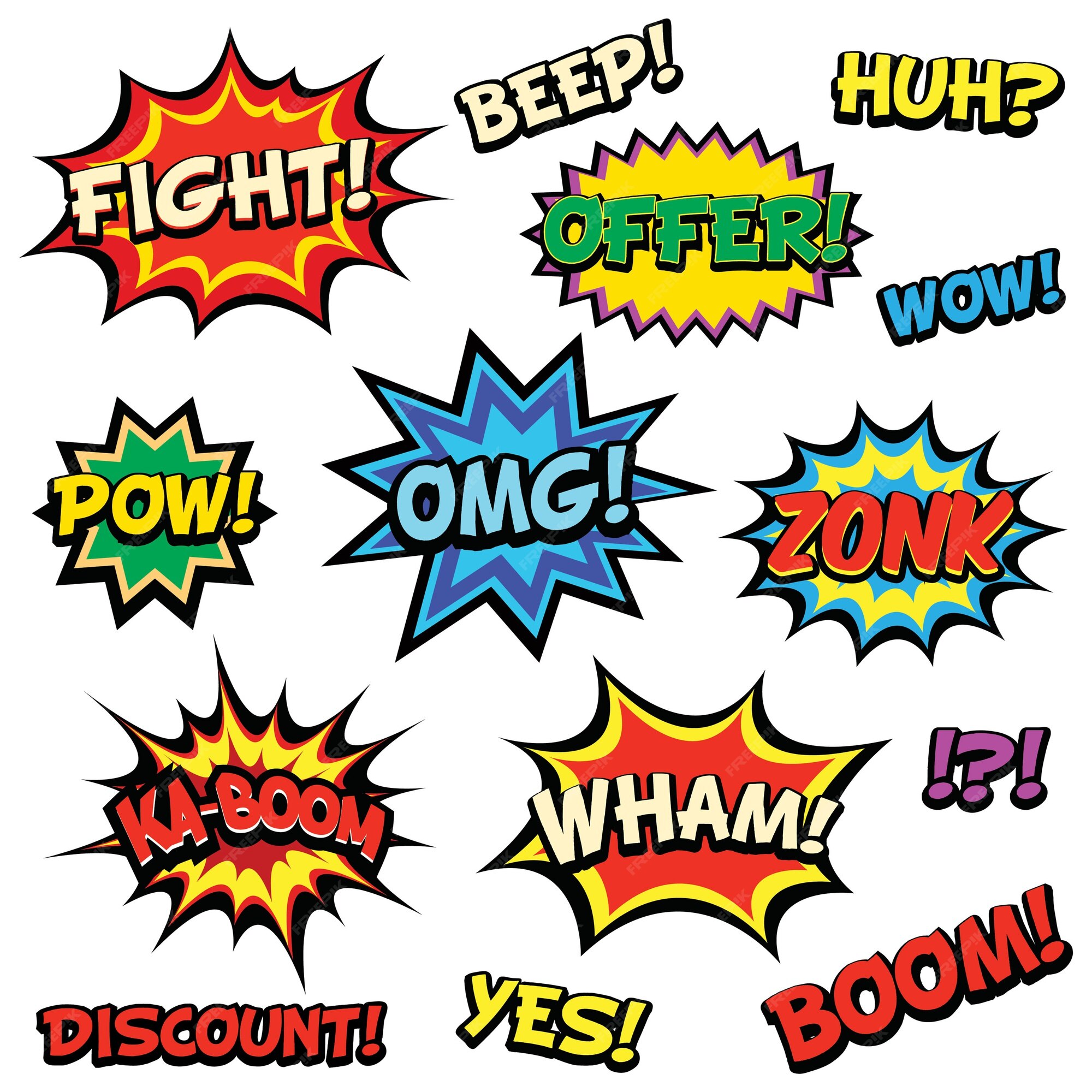 Premium Vector | Comic book words Premium Vector | Comic book words