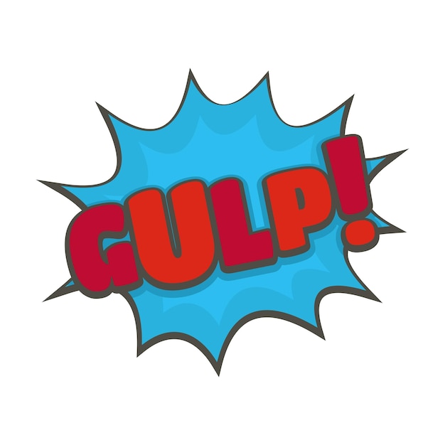 Comic boom gulp icon flat illustration of comic boom gulp vector icon isolated on white background