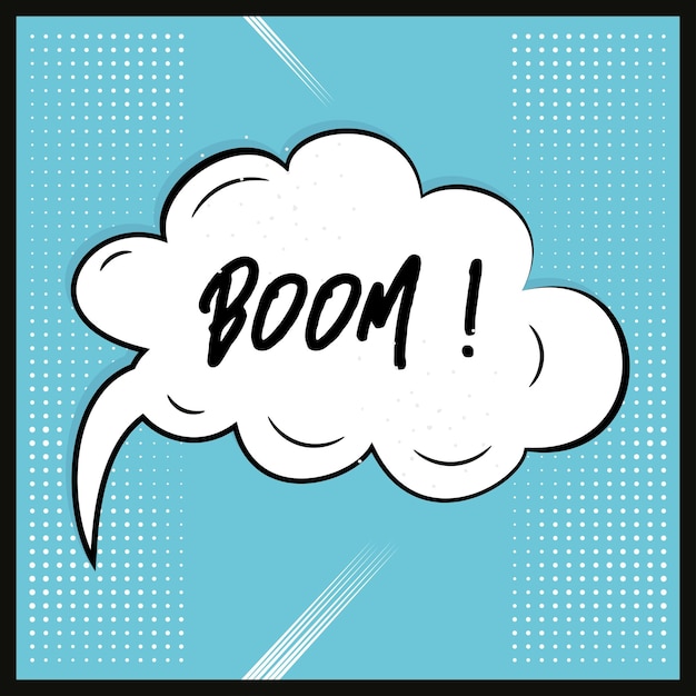 Comic bubble chat with text on a comic page Vector