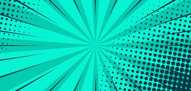 Vector comic burst background with halftone
