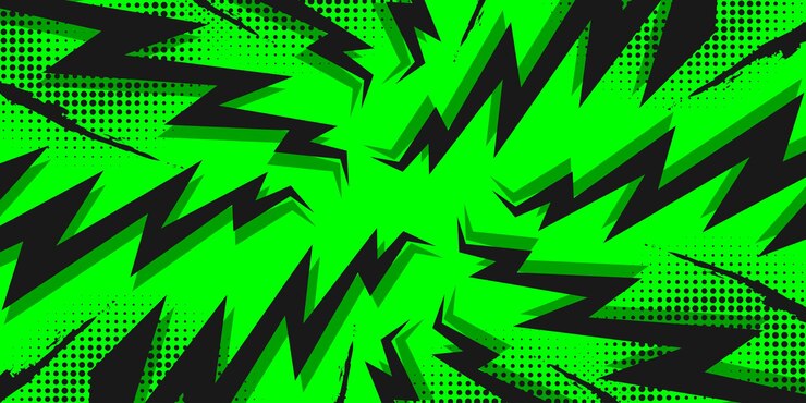 Vector comic burst background with thunder flashes and halftone effect