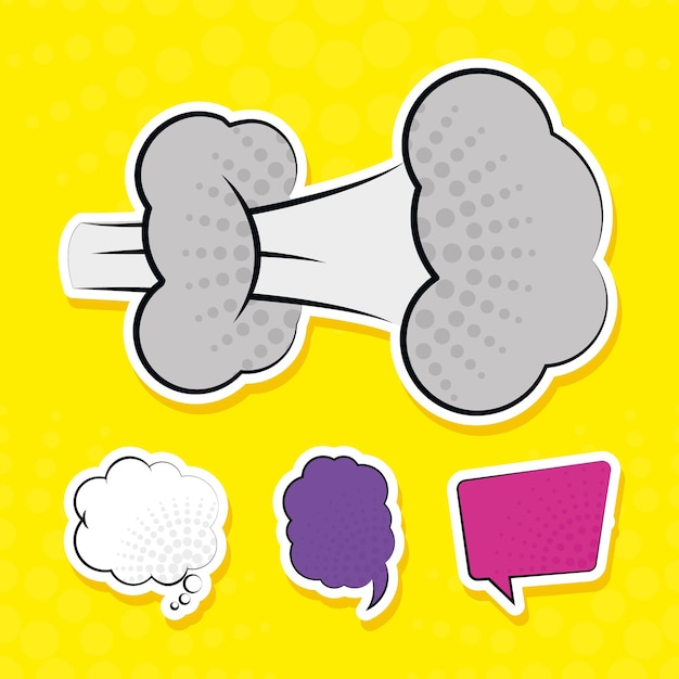 Comic burst and bubbles icon set