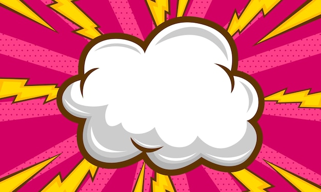 Comic cartoon background with cloud
