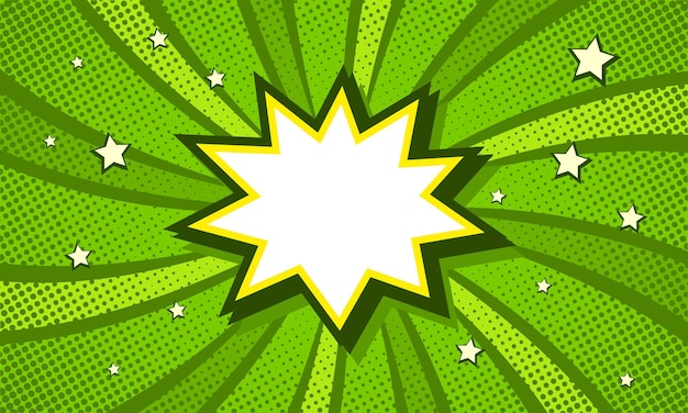 Comic cartoon blank green background