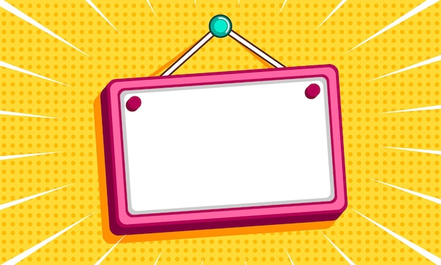 Comic cartoon blank sign board background