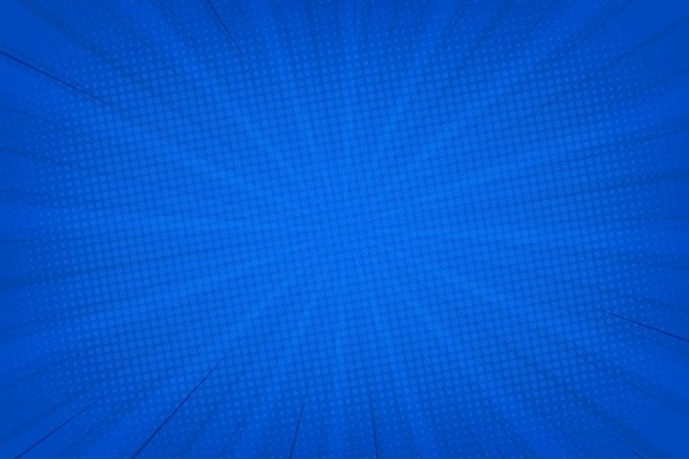 Comic cartoon blue background with dot halftone