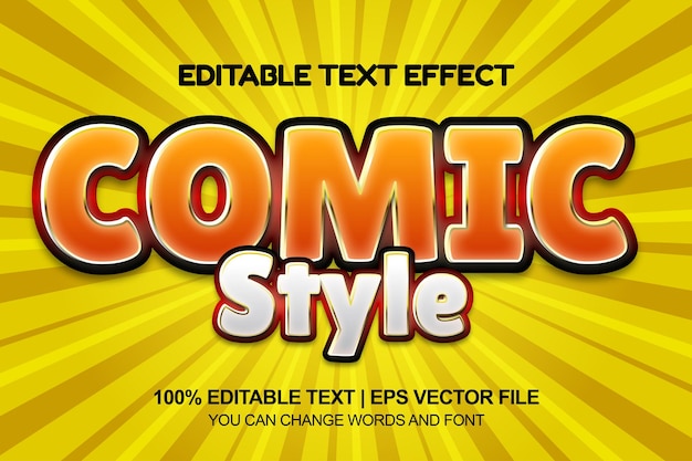 Comic cartoon editable text style effect