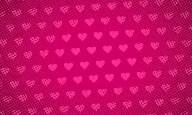 Comic cartoon pink background with love dots