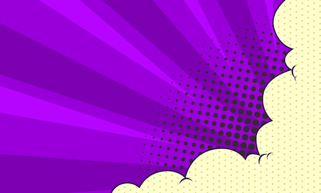 comic cartoon purple background with cloud