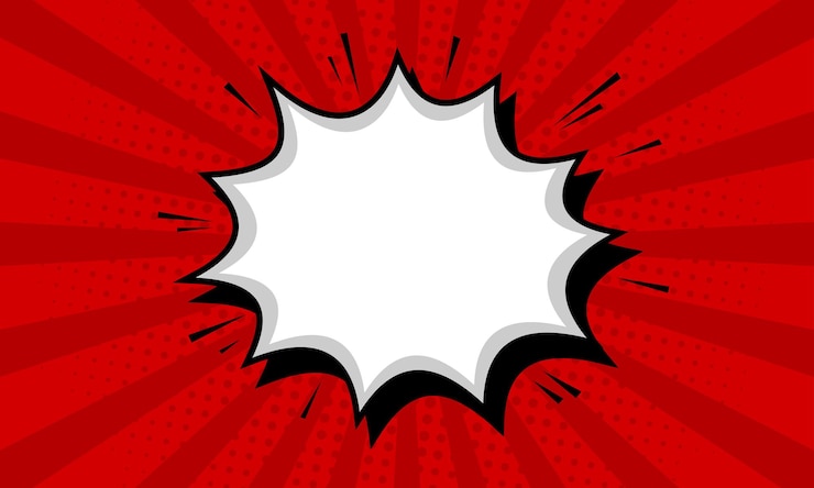 Vector comic cartoon red background design