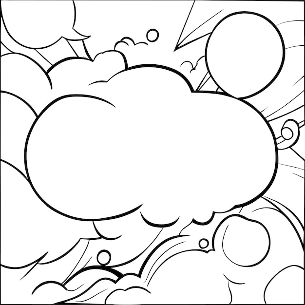 Vector comic chat bubbles and expressions and comic background with clouds and rays