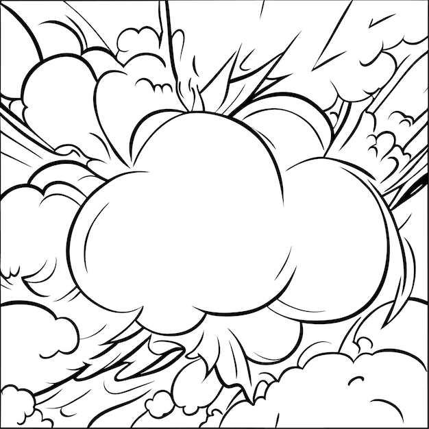 Vector comic chat bubbles and expressions and comic background with clouds and rays