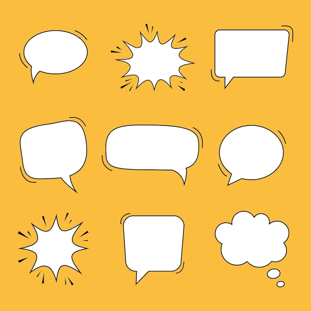 Vector comic chat bubbles set