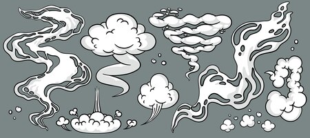 Comic cloud or smoke cartoon motion effects and explosions