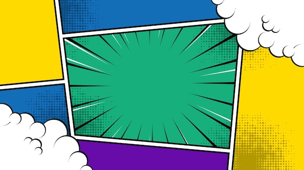 Comic colorful frame background