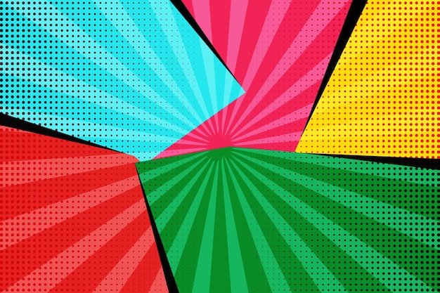 Comic Colorful Scene Background Vector Template