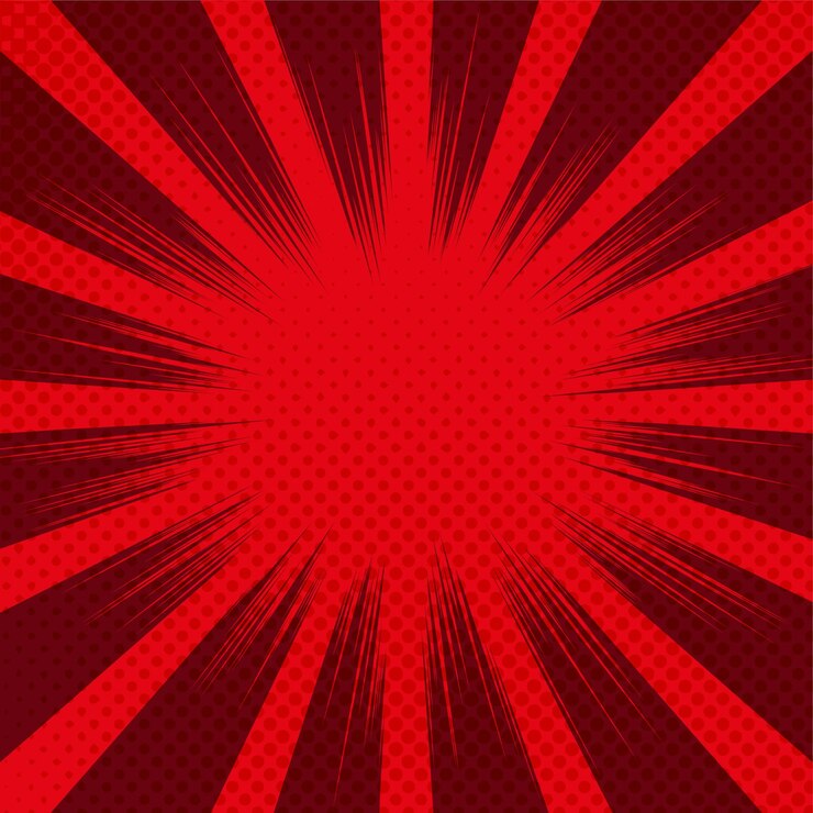 Comic cover with halftone and sunburst
