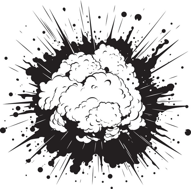 Vector comic craze explosive vector silhouette blastorama dynamic black explosion