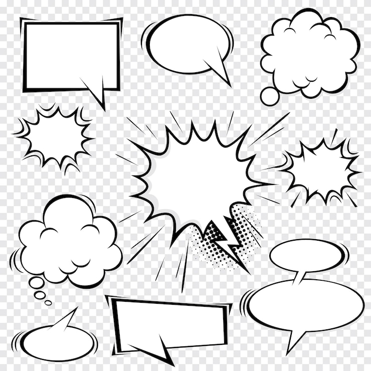 Vector comic dialog empty cloud, space text.creative idea conversation comics book sketch explosion.