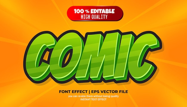 Comic editable font effect