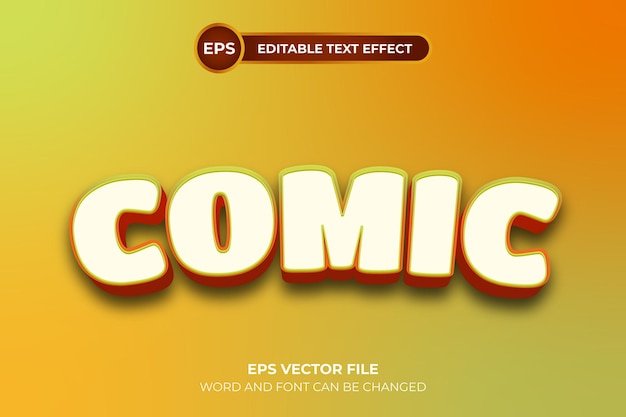 Comic editable text effect template