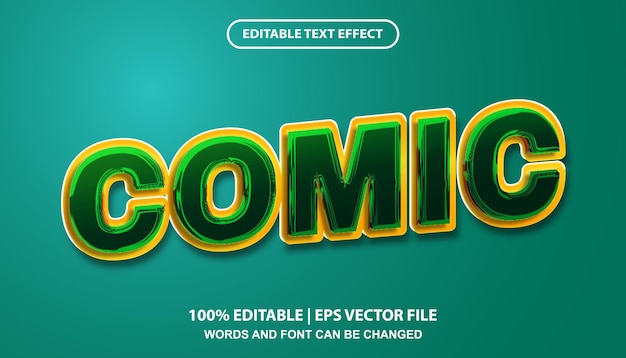 Comic editable text effect template