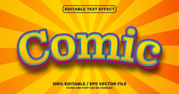 Comic editable text effect