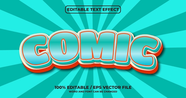 Comic editable text effect