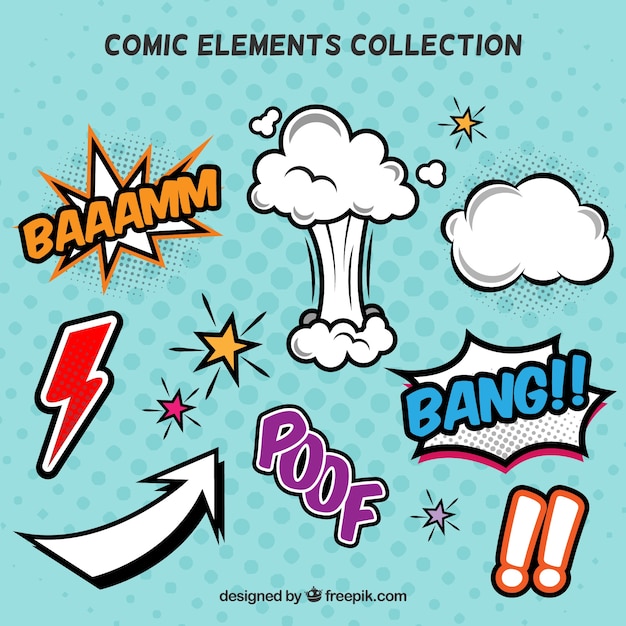 Vector comic elements collection