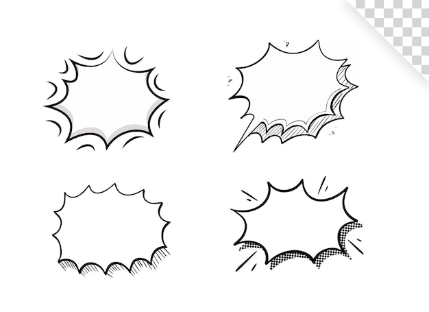 comic explosion style bubble transparent background