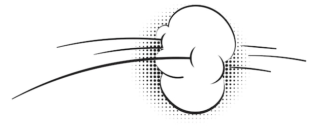 Comic fast motion effect cloud. Cartoon speed air