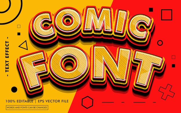 Comic font text effect style